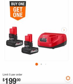 Milwaukee  M12 12V Lithium-Ion XC High Output 5.0 Ah Battery Pack (2-Pack) Starter Kit with Charger