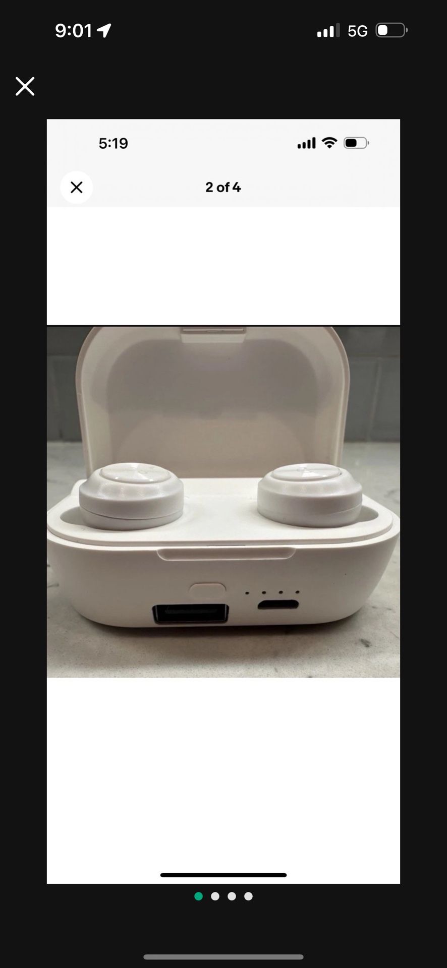 New— Azzaro wireless earbuds white