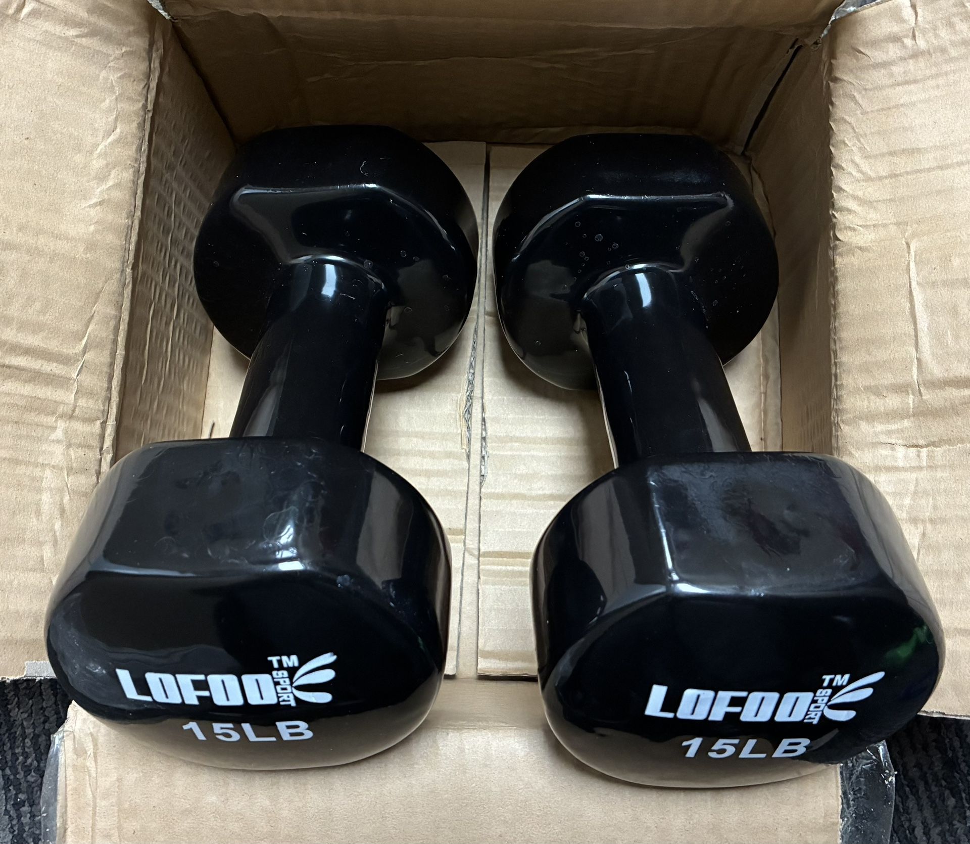 Brand New A Pair Of 15 LB Dumbbells