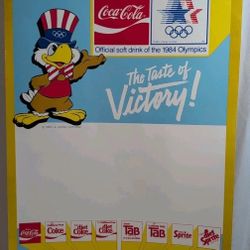 Lot Of 5 VTG Coca Cola LA Olympics Sam The Eagle Store Display Menus RARE READ