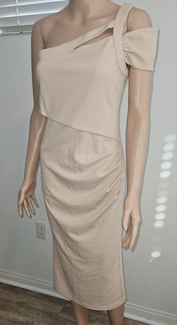 Off Shoulder Light Beige Dress