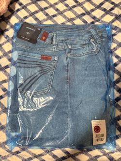 7 For All Mankind Jeans Size 25 Blue Denim Mid Rise Premium Designer NWT 2YK