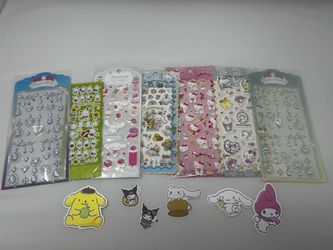 7 pack Sanrio Sticker Sheets and loose stickers
