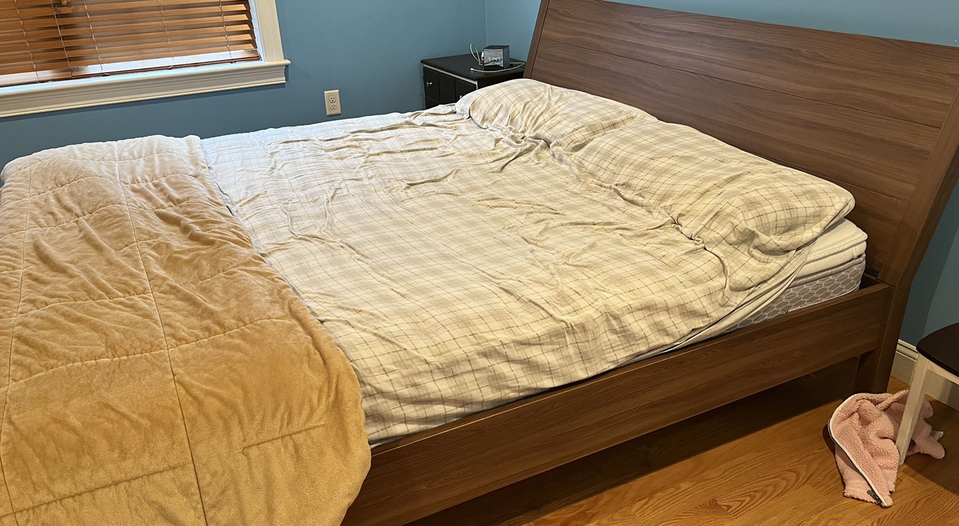 IKEA King Bed With Pillow Tip Mattress-$400