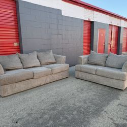 Modern Gray Sofa & Loveseat Set - Free Curbside Delivery