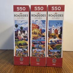 3 New 550-piece Puzzles, Roadsides Of The Southwest 