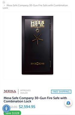 Mesa Safe Company 30 Fire Safe with Combination Lock