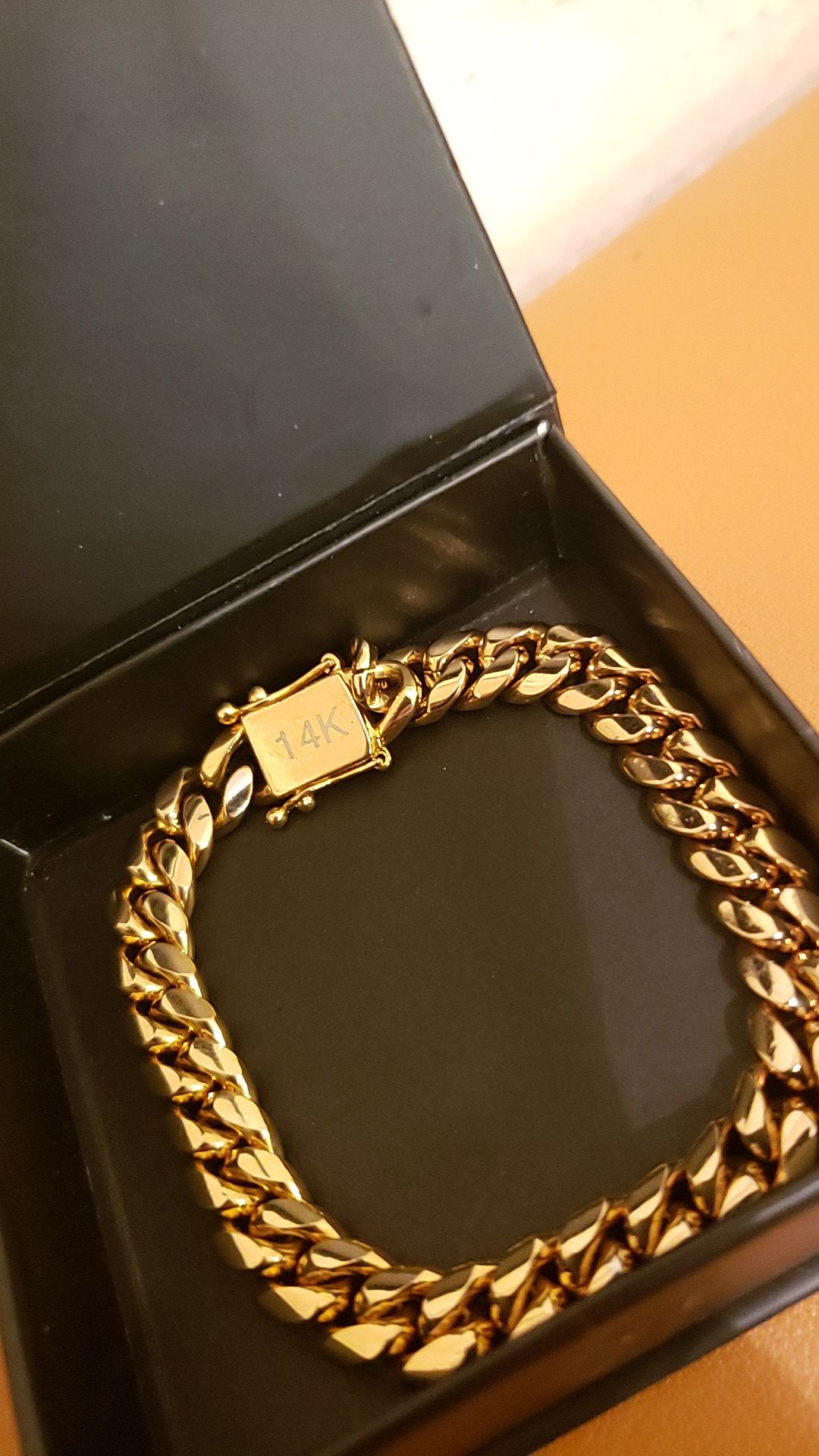 Real 14k Gold Bonded Cuban Link Bracelet