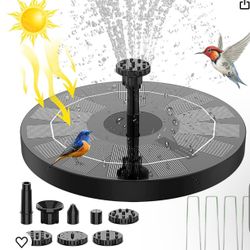 Solar Powered Water Fountain Pump with 8 Nozzles, Solar Birdbath Floating Fountain for Garden