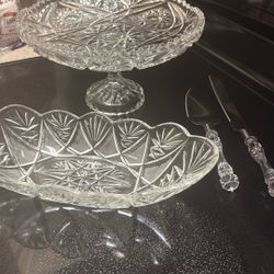 Pedestal  Cake Oblong Fruit & Utensils 