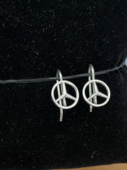 Vintage 90s Mercedes Benz Sterling Silver Stick Pin Turned Drop Earrings