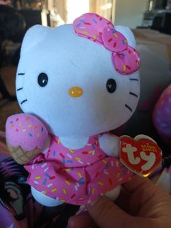 Hello Kitty pink ice cream sprinkle dress beanie baby