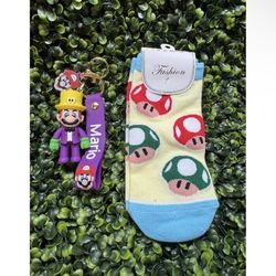 Mario socks & key chain ($7each)