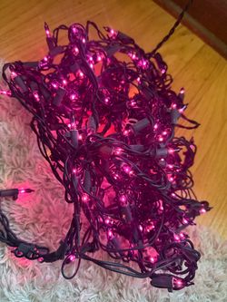 New Pink String Lights with Dark Wire