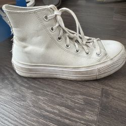 all leather tan converse size 7 