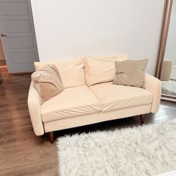 57.8" Velvet Round Arm Loveseat Sofa 