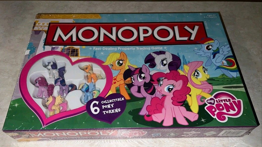 New, Sealed!! 2013 My Little Pony MONOPOLY Board Game - Six Collectible Pony Tokens - USAopoly Hasbro