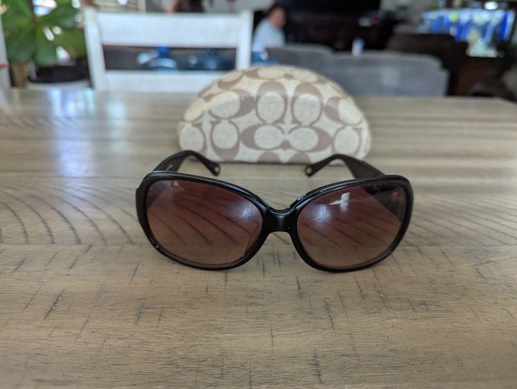 Vintage Y2K Coach Odessa S822 Brown Womens Sunglasses Round Wraparound Cyber