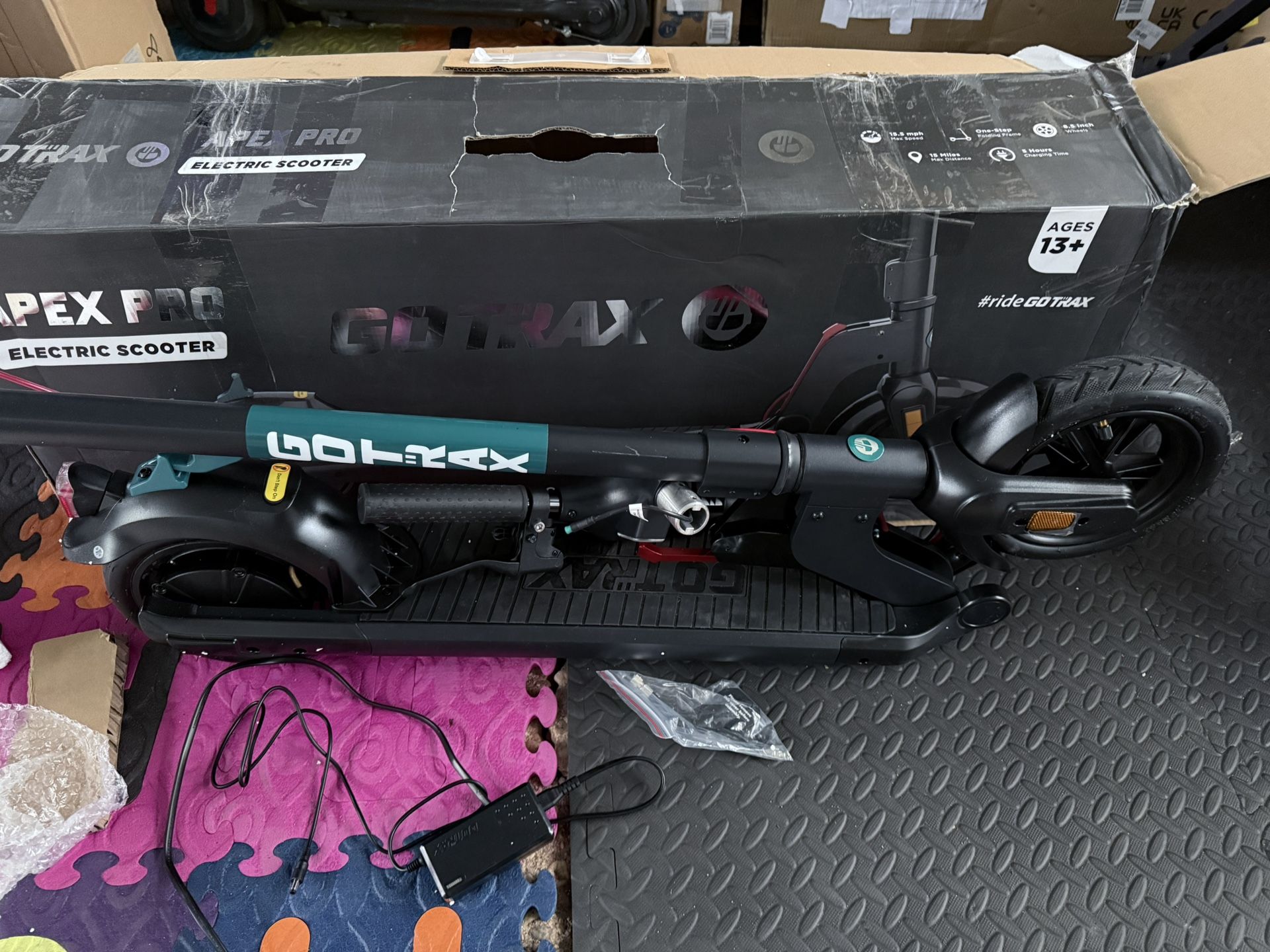 GoTrax Apex PRO Commuting Electric Scooter - Black: 15.5 mph, 220 lb Capacity, 8.5" Wheels