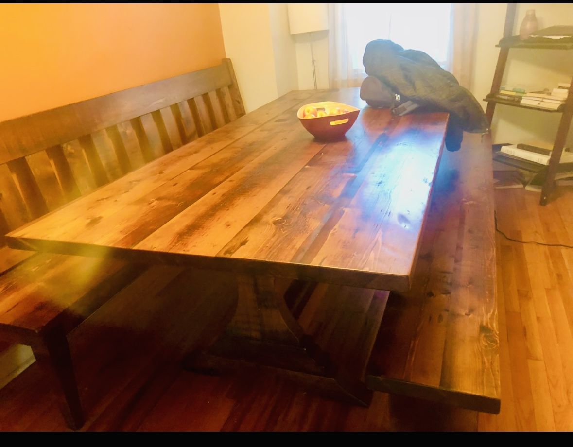 Rustic Wood Farm Table 
