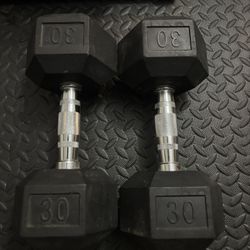 30LB Rubber Hex Dumbells