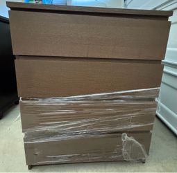 (2) IKEA Brown 4-Drawer Dresser Chest