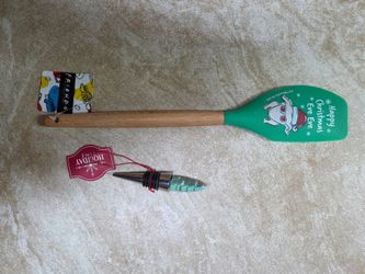 Friends TV Show Christmas Spatula with Holiday Wine Stopper