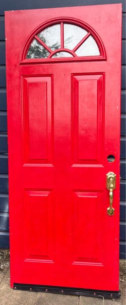 Stanley 32 X 80 Exterior Door with Half Moon Lite