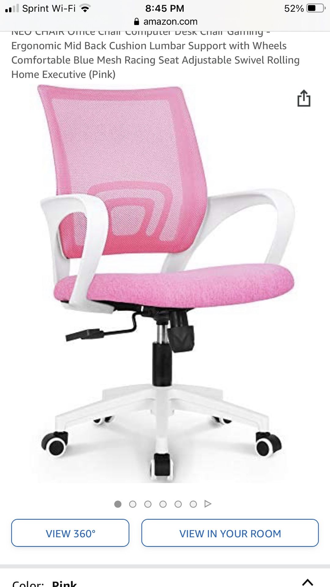 Brand in Box New Pink office Chair