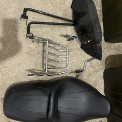 Harley Davidson Seat Windshield Back Rest Luggage Rack Touring Later Models 