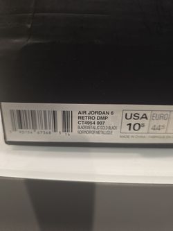 Air Jordan 6 Retro DMP Black Metallic Gold Size 10.5