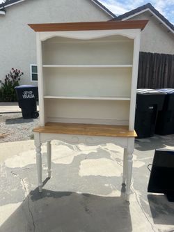 antique white desk/book shelf