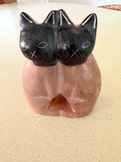 Siamese Cat Stone Carving