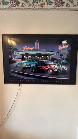 Lite Up Classic Car. Picture