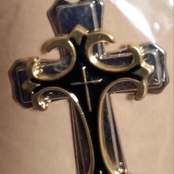 CROSS PENDANT--chain Is Included--silver TONE Stainless Steel