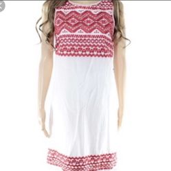 Max Studio Cut Out Dress In Red And White 