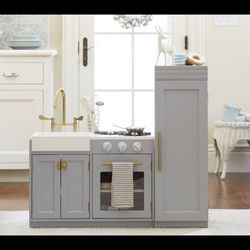 Modern Kids Play Kitchen - Gray & Gold (Pottery Barn)