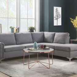 Brand New Gray Fabric Sectional