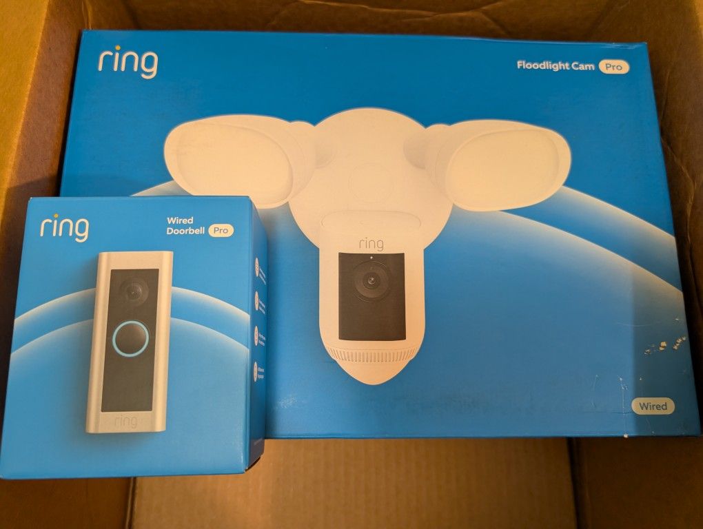 Ring Floodlight Cam Pro And Doorbell Pro Wired NEW