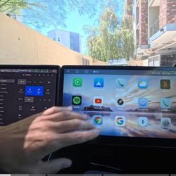 Tesla Passenger Dual Screen Setup.