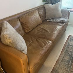 West Elm Hamilton leather Sofa 