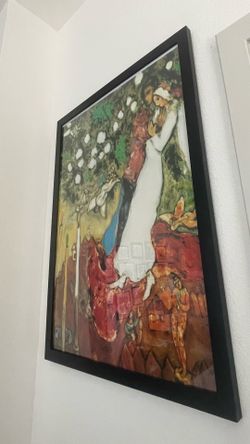 Marc Chagall “The. Three Candles” Framed Art