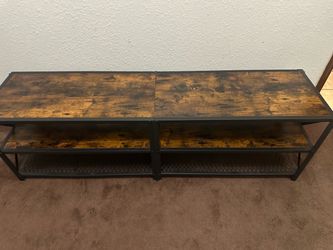 Industrial TV Stand with 3 Shelves