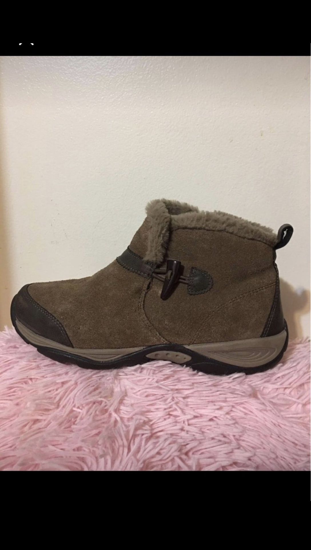 Easy Spirit Ankle Boots Explore 24 Eppie Brown Leather Faux Fur Women’s 8M