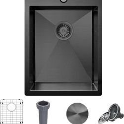Bar Sink,15 x20 inch Drop-in Kitchen Sink,Small Kitchen Sink for RV,18 Gauge Stainless Steel Topmoun