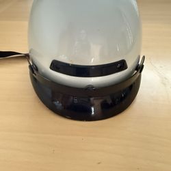 White DOT Fiberglass Half Helmet with Visor