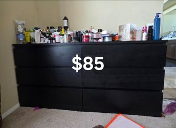 IKEA Malm Black 6-Drawer Double Dresser