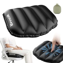 Travel Cushion | Airplane Seat Cushion for Long Flights | 30s Custom Hand-Press Inflatable 2-in-1 Seat Pad & Lumbar Support - Ergonomic Tailbone Relie