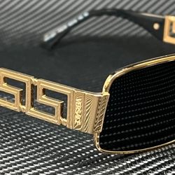 VERSACE VE2  Gold Dark Grey Unisex 60 mm Sunglasses