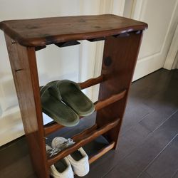 Vintage Attic Find Real Wood Crafted 75 Yrs Old Wine Rack Can Also Be Shoe Rack